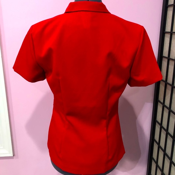 ♥️ A-LIST BY WRAPPER Ladies tailored red short sleeved jacket/blazer size 8 EUC - Picture 4 of 10
